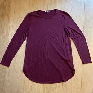 Joan Vass Purple Long Sleeve Shirt Size Large
